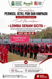 PARTISIPASI PERWOSI, IGTKI, PGRI DAN HIMPAUDI DARI KALURAHAN HARGOMULYO MERIAHKAN LOMBA SENAM SICITA